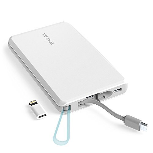 Romoss Batterie Externe 5000mah Chargeur Externe Ultra Fin C  ble USB Int  gr   Adaptateur Lightning Compatible iPhone X  iPhone 8 Samsung d autres Sm
