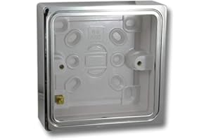 3 x DECK INN Surface Mounted 1 Gang Pattress Wall Box Chrome Effect Finish - 25mm