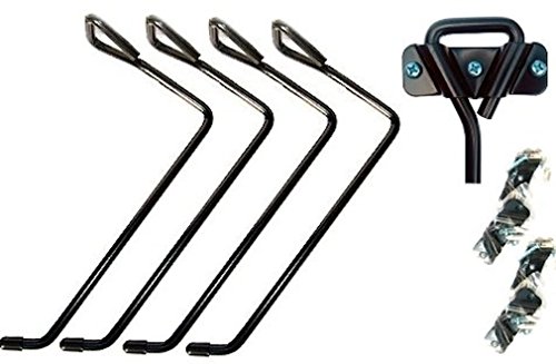 4x Wandhalterung Wandhaken Reifenwandhalter 25 cm Lang in schwarz inkl Befestigungsmaterial