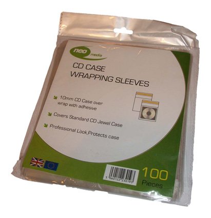 Preisvergleich Produktbild 100 - Standard CD Fall Packungen - selbstklebende Cellophan Ärmel