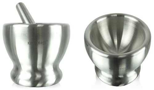Mörser Mit Stößel aus massiver Edelstahl Gewürzmörser - 3