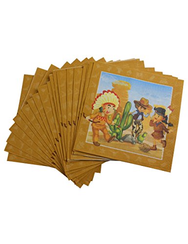 Preisvergleich Produktbild 20 Servietten Cowboy und indischen 33 x 33 cm