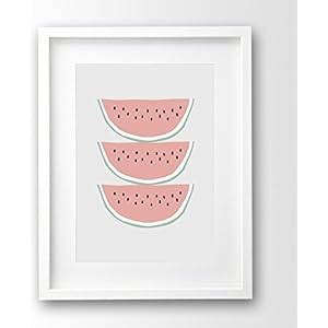 Küchenbild ungerahmt, Melone Illustration A4