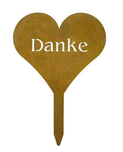Stecker-Herz für Ihre Liebsten mit der Aufschrift DANKE – 20 cm: Wunderschöne Dekoidee mit Herz zu verwenden als Gartendekoration, Ihr Zuhause in Blumen oder Gestecken – Dekoherz von Manufakt-Design - 2