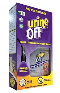 urineOFF Find it Treat it Kit for Dogs, Stain and Odor Remover with LED Hi-Power Urine Finder