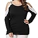 Produktbild Resplend_langarmshirt,Mode Pullover Oberteile Spitze Patchwork Lange Ärmel Frauen Off Shoulder Langarm Bluse Top