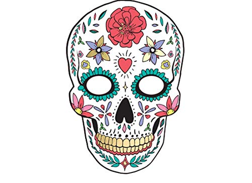 party-deco MASP14 - 3 Maschere Teschio Dia de Los Muertos Bianche Halloween 19 x 28