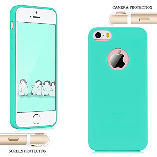 Funda iPhone 5   5S   SE  SpiritSun Soft Carcasa Funda para iPhone 5   5S   SE  4 0 pulgadas  Ultra Delgado y Ligero Flexible TPU Caja Suave Silicona Piel Carcasa Anti Rasgu  os Anti Golpes Parachoques Dise  o Mate Opaco Gel Protectora Carcasa - Azul