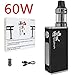Produktbild E Zigarette Starter Set, 60W Box Mod Kit, GENJI 1500mAh Vape Akku, Top Refill 0.3ohm/2.0ml Verdampfer kopf Tank, Elektronische Zigarette Ohne Nikotin Ohne E Zigaretten liquid
