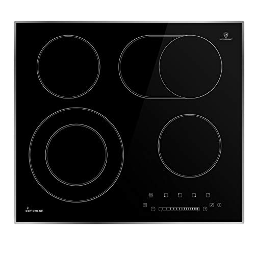 Encimera vitrocerámica 59cm (Autarkic, 6,6kW, 15 escalones, 4 zonas, marco slim design, doble zona, touch slider, zona de asado, temporizador automático) KFS59ED - KKT KOLBE