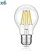 Produktbild ledscom.de E27 LED Birne Filament A60 8W =65W Warm-Weiß 850lm A++ für Innen und Außen, 6 Stk.