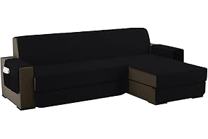 ‎SEVI'S sevi's Sofabezug L Form 250cm Wasserdicht, Sofa überzug Ecksofa Reversibel Kratzfest Fleckenresistent - Sofa Cover für Katzen und Hunden - Schwarz