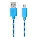 Price comparison product image JUNGEN 1M Braided USB 2.0 A to Micro B Charging Cable Data Sync Extra-long Sturdy Fabric Nylon for Samsung Galaxy Note, Samsung Galaxy S3/S4/S5/S6 EDGE, Sony, Nokia, LG, Google Nexus 4, 7, 10 Xbox, PS4 (Blue)