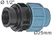 Produktbild PP-Verbinder für 25 mm PE-Rohr Verschraubung Winkel Kupplung Endkappe Verbund Fitting Fittings Formteil (Adapter 25mm x 1/2" Innen)