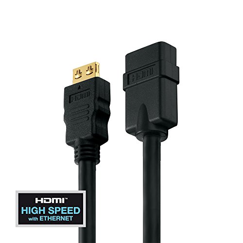 PureInstall PI1100-050 High Speed HDMI Verlängerungskabel mit Ethernet (HDMI-A Stecker auf HDMI-A Buchse), zertifiziert, 5m, schwarz - 2