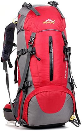 JWBB outdoor package large capacity waterproof sports shoulder bag 50L hiking mountaineering bag 60L backpack 70L,gules,70L (built-in steel frame)