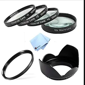 SUPERNIC 62mm Combo Close-Up Filter Set (+1, 2, 4 and +10),Flower Hood, Safety Uv Filter,Microfiber Cloth