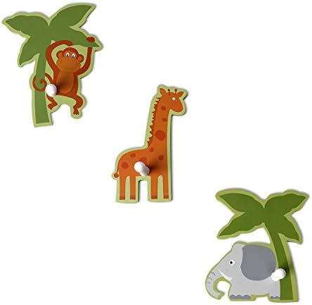 Hoddmimis Coat Hook 3 Packs Children Clothes Hooks ACR13 Jungle
