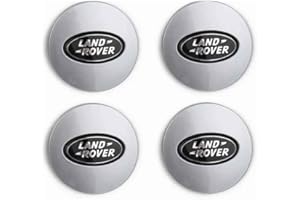 NIRBO Juego tapacubos cromados de 62 mm para Centro Rueda Coche, 4 Piezas para Land Rover SV Freelander Discovery Defender Range Rover Evoque Sport, Pegatina para neumáticos, embellecedor de Insignia