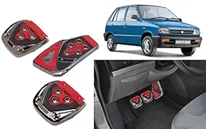 Selifaur - 3 Pcs Red Non-Slip Manual Car Pedals kit Pad Covers Set for 800