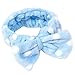 Produktbild Toporchid Bowknot Stirnband Haarband Haarschmuck Haar Wrap für Make-up Gesichtsreinigung (Blau)