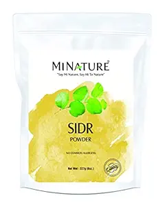 mi nature Natural Sidr Powder for Hair & Skin | Sidr Leaves Powder - Natural Hair Cleanser & Conditioner | Natural Source of Mucilages and Saponins (227g)