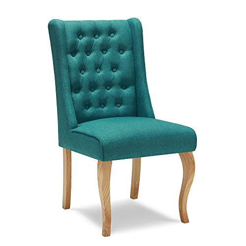 iKayaa A91-1 - Sillón de madera de salón, silla de comedor, estilo v