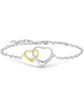Billie Bijoux Charms Armband Doppelten Herzen Armbänder 925 Sterling Silber Damen Schmuck