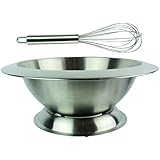 Cuenco Mezclador inclinable sobre base + batidor – práctica y multifunción – color acero inoxidable