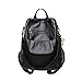 Produktbild Kleidung-YUE Schwarzer Leder Rucksack Damen Tasche Schaffell Freizeit Reisen Weichen Leder Damen Rucksack