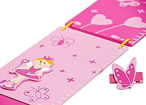 Kinder Messlatte Holz Rosa Prinzessinnen für Mädchen Kinderzimmer - 3