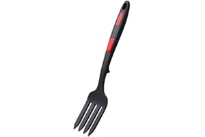 MISUVRSE Forchetta flessibile in silicone resistente al calore Forchetta da cucina lavabile in lavastoviglie Forchetta da cucina antiaderente per cuocere e mescolare Forchetta da cucina in silicone