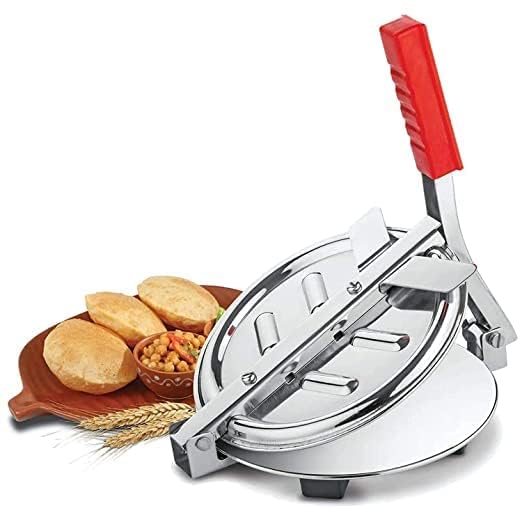 Manual puri press,Roti maker,Roti press machine,Chapati maker with Pre Fitted Handle made with stainless steel inner plate-1P