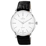 Dugena Herren Automatik-Armbanduhr, Saphirglas, Uhrwerk mit 24 Steinen, Festa Klassik, Schwarz/Weiß, 7000190