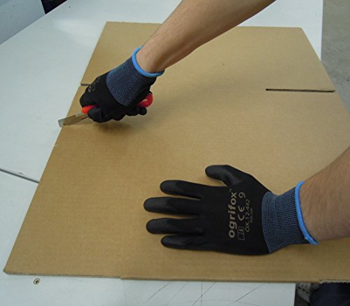 12 Paar Arbeitshandschuhe mit PU-Beschichtung EN388 – Schutzhandschuhe gegen Schmutz und mechanische Risiken, schwarz, Größe 10 (XL) - 5