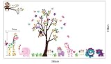Rainbow Fox® Dschungel Wald Zoo Animal World Spielen Affe auf Bäumen Wandtattoo-Aufkleber für Kindergarten - 2