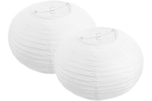 SEWACC 2 Pièces Abat-Jour en Papier Casse-tête du Japon Abat-Jour Lanterne en Papier Blanc Suspension Luminaire Lanterne en Papier Suspendue Lanterne Pliante Blanche Fer Forgé Ménage Asie