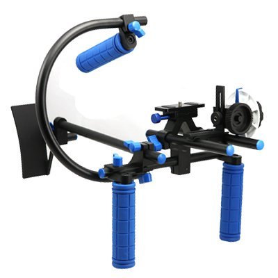 CamSmart   Universal film vid  o professionnel DSLR Kit cam  ra CAGE RIG   Top Handle   15mm en aluminium tige bloque plaque   Follow Focus   Matte Box pour DSLR DV cam  scope comme le Canon 500D 550 60 D 50 D 40 D 5D  5D 2 5 3 1Ds  Nikon D700 D300 D90 D7000 D5000 D3100 D3000  Fuji  Olympus  Pentax SLR DSLR et ainsi de suite  CAGE SET F 
