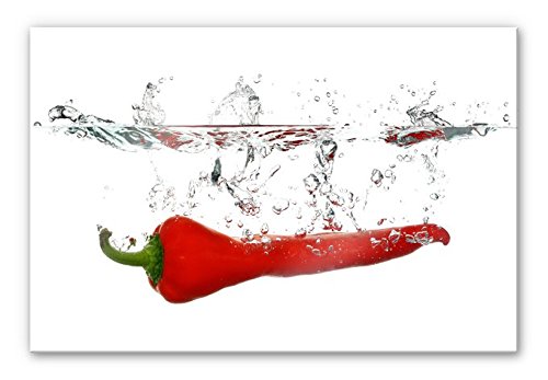 Spritzschutz Glasbild – Chilischote – mit abgerundeten Ecken – 80×60 cm mit Klemmbefestigungen – SP21973 – Wall-Art - 2