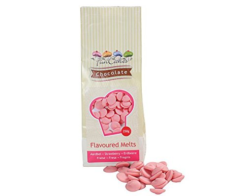 Preisvergleich Produktbild FunCakes aromatisierte Schokoladen Drops Erdbeere -250g-, Chocolate Melts