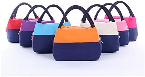 Kunli Layers Thermal Insulation Lunch Tote Lunch Bag Canvas Travel Picnic Handbag Snack Bag