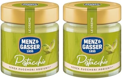 Menz&Gasser, Crema Spalmabile al Pistacchio, Confezione da Confezione da 2x200g, Senza Zuccheri Aggiunti e Senza Glutine, Ideale per Colazioni e Dessert