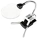 Produktbild QQGlass LED-Lupe, Freisprechlupe mit Lampenfuß Verstellbarer Tisch-Schreibtischclip auf beleuchteter Lupe zum Lesen von Bastel-Hobbys