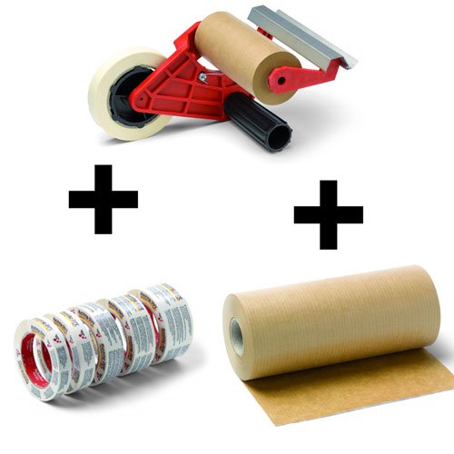 SCHULLER Abeckmaschine + 1x Abdeckpapier (15cm x 50m) + 1x Maskin Tape (19mm x 50m)