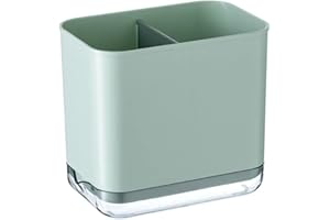 GUODUN Cuchara de doble capa Organización Cesta Escurridor de cubo Palillos de drenaje Caja de cubiertos Estante Organizador de cocina Soporte de almacenamiento de vajilla (verde)