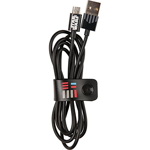 Tribe Star Wars Micro Line Micro USB Ladekabel 120cm, Verbindungskabel, USB 2.0, USB-A-Stecker auf Micro-USB-B-Stecker für Android Smartphones, Samsung, HTC, Sony, Nexus etc. - Darth Vader