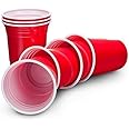 Disposable Party Cups, 16 oz, Ruby Apple Red, Pack of 50