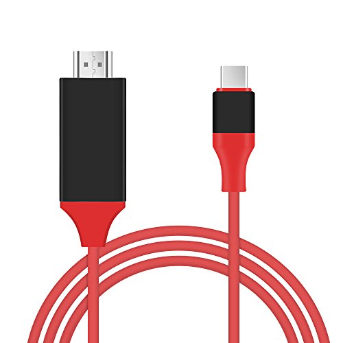 USB C auf HDMI Kabel, Penzo 2m USB 3.1 Typ C zu HDMI 4K MHL kabel (Thunderbolt 3 kompatibel) Datenkabel unterstützt Ultra-HD [4K]für Tablets wie MacBook, Samsung Galaxy S8/ S8 Plus, ChromeBook Pixel, MacBook Pro 2016 usw (rot)