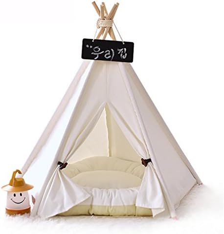 MEIQI Pet Teepee, Cat Bed,Dog Tents , Pet Houses With Cushion &amp; Blackboard , 40*40*50cm