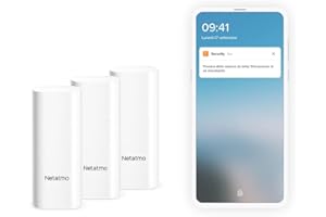 Netatmo Sensori Intelligenti Senza Fili per Porta e Finestra, Confezione da 3 Pezzi, Rilevamento Vibrazioni DTG-IT